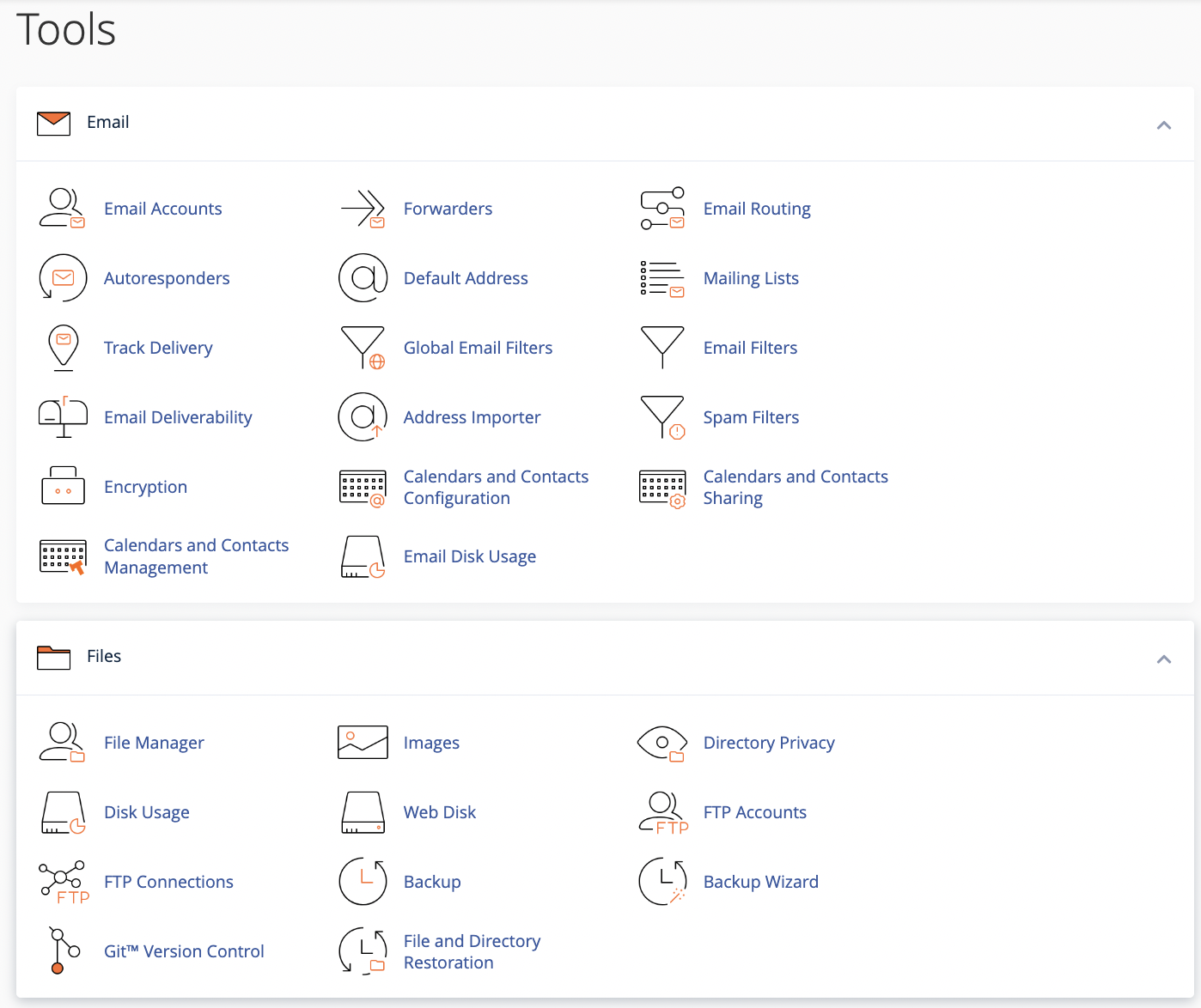 cPanel Tools UI