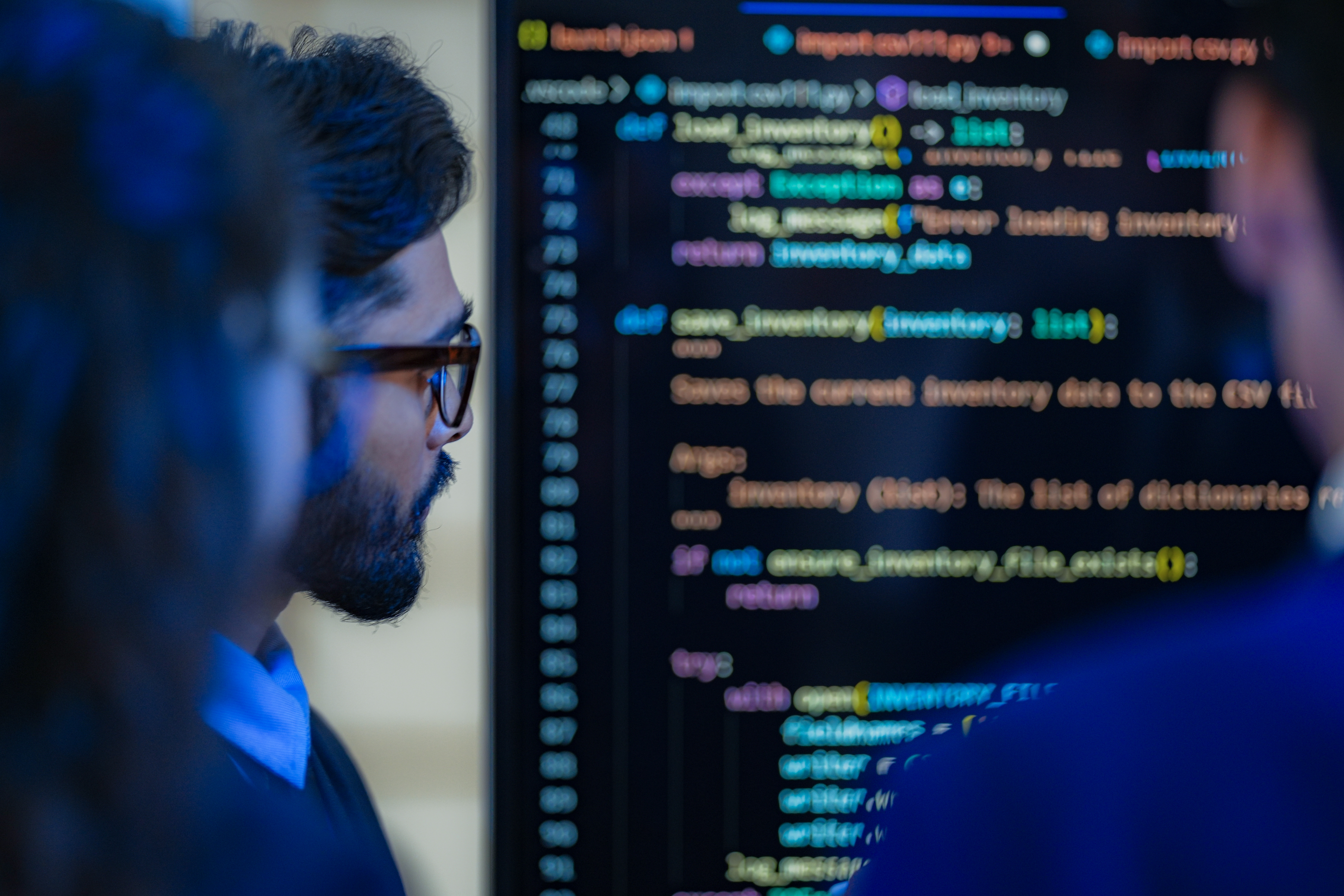 Code on screen
